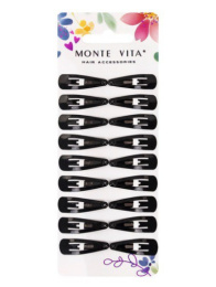 Заколки для волос Monte Vita набор 18шт. клик-клак, черные, 3см 457080