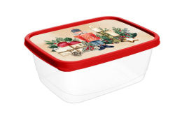 Контейнер для продуктов пластиковый  0,50л прямоугольный с декором Игрушки, красный Homver 223137406/03