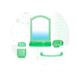 Набор для ванной комнаты с зеркалом Милена 7 предметов салатовый Comfort life
 101-104-07-07