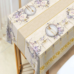 Клеенка столовая на тканевой основе с ПВХ покрытием металлик 1,37х20м Grace KS-147C