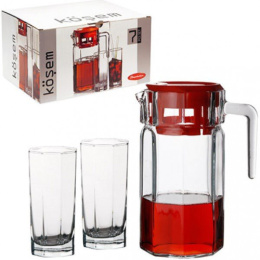 Набор стеклянный  7 предметов (кувшин + 6 стаканов) Kosem, в п/у Pasabahce Бор 97415