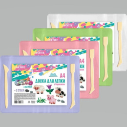 Дощечка для пластилина А4 Devente Pastel, 2 стека, пластик, ассорти 8041526