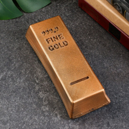 Копилка из полистоуна Слиток золота 7х4х19см Хорошие сувениры 9438644