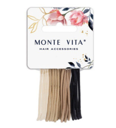 Резинки для волос Monte Vita набор  16шт. 0,15х14см, черный/коричневый/бежевый 457036