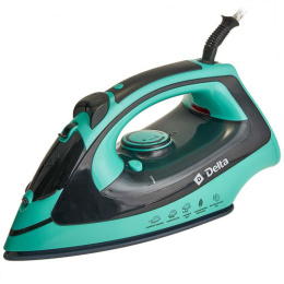 Утюг 2600Вт, керамическая подошва, черный с зеленым Delta DL-416