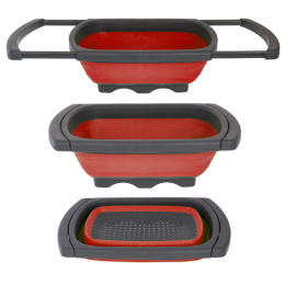 Дуршлаг силиконовый складной прямоугольный с ручками 35,5х26,5см/60х26,5см RD-10, цвета в ассортименте 684141