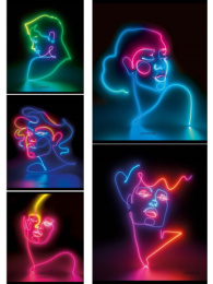 Тетрадь  48 листов Неоновые портреты 48-7026