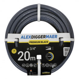 Шланг поливочный ПВХ армированный Premium Black 3/4" (19мм) 20м, 3-х слойный AlexDiggerMaer AD71920