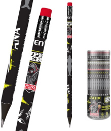 Карандаш чернографитный с ластиком Devente Superhero Assassi HB трехгранный 5032331