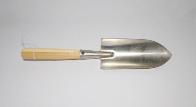 Совок посадочный алюминиевый большой деревянная ручка