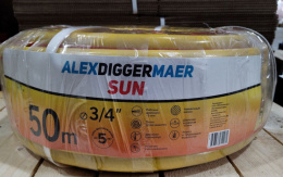 Шланг поливочный ПВХ армированный Sun 3/4" (19мм) 50м, 3-х слойный AlexDiggerMaer AD121950