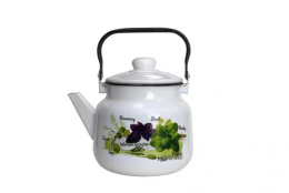 Чайник эмалированный 3,5л с подвижной металл. ручкой с декором Магн Базилик Эмаль Магнитогорск 01-2713/4