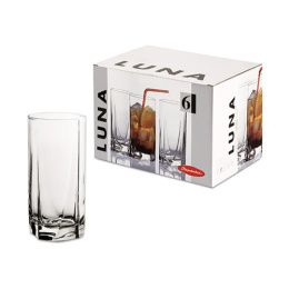 Набор стаканов стеклянных Luna 6шт. 390мл высокие, в п/у Pasabahce Бор 42358