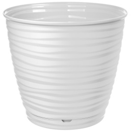 Горшок для цветов пластиковый Saffron с поддоном 9,1л d-26,7см белый Homver 221610429/01