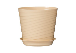 Горшок для фиалок пластиковый Верона с поддоном 0,75л d-11см h-10см крем 5plast 5PL0387