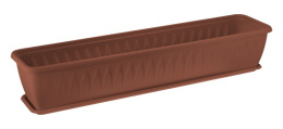 Ящик для цветов балконный пластиковый  80х18,5х15,5см Алиция с поддоном, терракотовый Idea М3216
