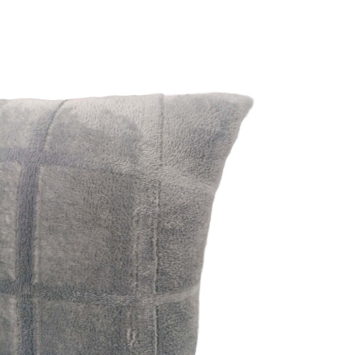 Подушка 40х40см фланель-холофайбер Клетка серая ДомВелл 