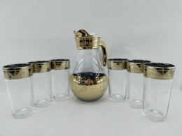 Набор стеклянный  7 предметов (кувшин + 6 стаканов) Золото Марокко, в п/у Gid Glass GN43944/01+GN1256/06