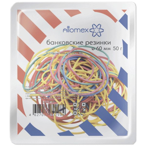 Резинки для денег   50г 60мм Attomex, цветные 4152303