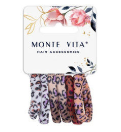 Резинки для волос Monte Vita набор   6шт. 4см, мягкие, с принтом, ассорти 457070