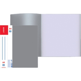 Папка с  80 файлами Devente Daily А4 800мкм, серая 3106403