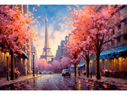 Алмазная мозаика на холсте 30х40см Весенний париж НД-2678