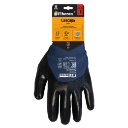 Перчатки из полиэстера с нитриловым покрытием антискользящие размер "XL" Слесарь плюс, в инд/у Fiberon PR-NP171