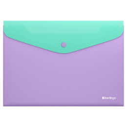 Папка с кнопкой А4 0.20 Berlingo Haze, мятно-сиреневая EFB_A4922
