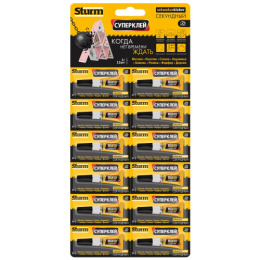 Суперклей "STURM", 1 г, на мультикарте, 12 шт 07-17-57