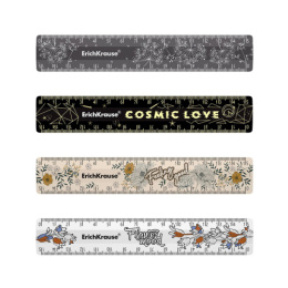 Линейка пластиковая 15см ErichKrause, ассорти 55470