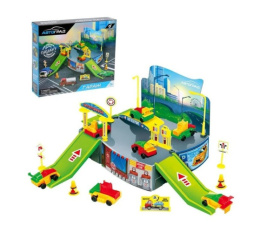 Паркинг Гараж: детали для сборки, машины 2шт., аксессуары, в коробке Автоград SL-2414B/770456