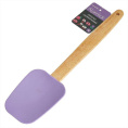 Лопатка силиконовая 28см деревянная ручка, лавандовый Alpenkok AK-6079S
