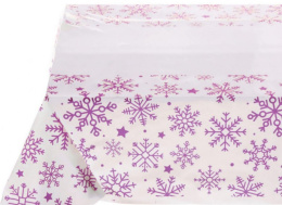 Скатерть полиэтиленовая прямоугольная 108х180см Падал снег, сиреневый Серпантин 130-888