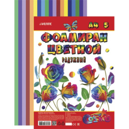 Фоамиран/пластичная замша  5 цветов  5 листов Devente А4 Радужный, европодвес 8013802