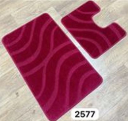 Комплект ковриков напольных для ванной и туалета на латекс. основе Maximus Классик 2пр. 50х 80см/40х50см, Burgundy/вишневый Confetti  577
