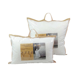 Подушка 50х70см Лебяжий пух (п/э 90, окантовка) в чемодане Коллекция Жемчужина ДомВелл 