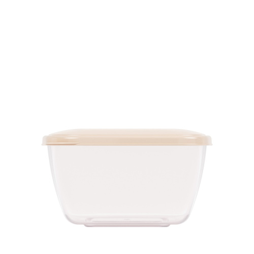 Контейнер для СВЧ пластиковый 0,80л квадратный, бежевый Альтернатива М8788