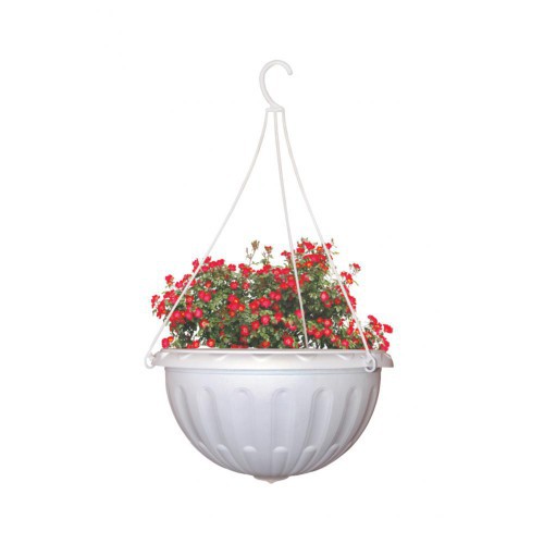 Кашпо подвесное пластиковое Джулия 8л белый Альтернатива М1458