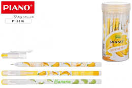 Ручка шариковая на масляной основе Piano Бананы, синяя, 0,6мм РТ-1116