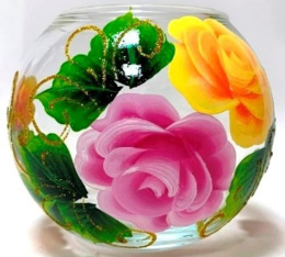 Ваза для цветов стеклянная шар h-10,3см Flora Трио, в п/у Декор-Стиль Н 43417