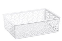 Корзина универсальная пластиковая  2,0л 23х16х7см Линден белый Homver 221313129/01