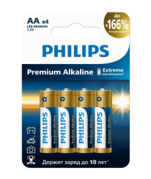 Батарейка Philips алкалиновая Premium LR06 ( 4шт. на блистере) Б0069085