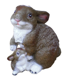 Фигурка садовая гипсовая Два зайца 19х25см ГусьДекорЛюкс 4С13