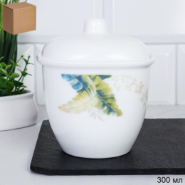 Сахарница стеклокерамическая квадратная 300мл Папоротник, в инд/у White Lily SQFTZ40 (7166)/722100