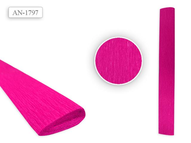 Бумага крепированная 50х250см ярко-розовая AN 1797