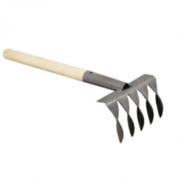 Грабельки витые 5-зубые деревянный черенок, Россия