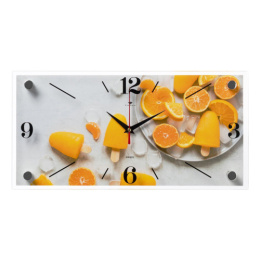 Часы настенные прямоугольные 40 х 20см Апельсиновое мороженое Рубин 1939-020