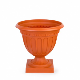 Вазон для цветов пластиковый Олимпия на ножке 18л d-42см h-41см коричневый Альтернатива М9037