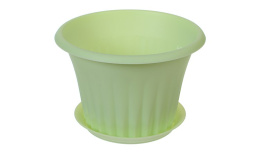 Кашпо пластиковое Кэрол с поддоном 0,45л d-12см h-8см мята Idea М3153