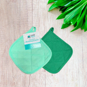 Прихватка кухонная стеганая рогожка Калейдоскоп Фисташка ДомВелл 